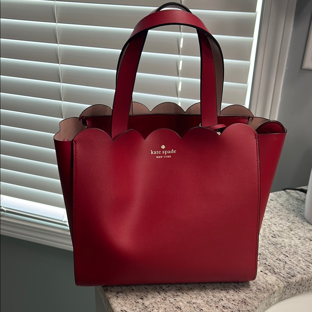 Kate Spade Red Tote Bag with Gold Accents